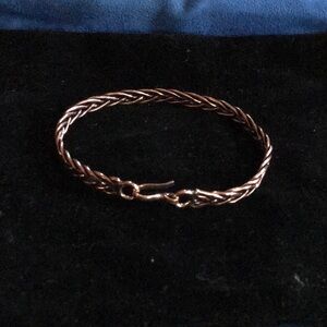 Pretty wire wrap copper bracelet with hook closure.